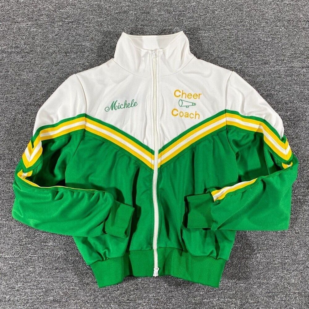 VINTAGE Dehen Jacket Green Full Zip Cheer Leader Lettermen Varsity Mens Medium
